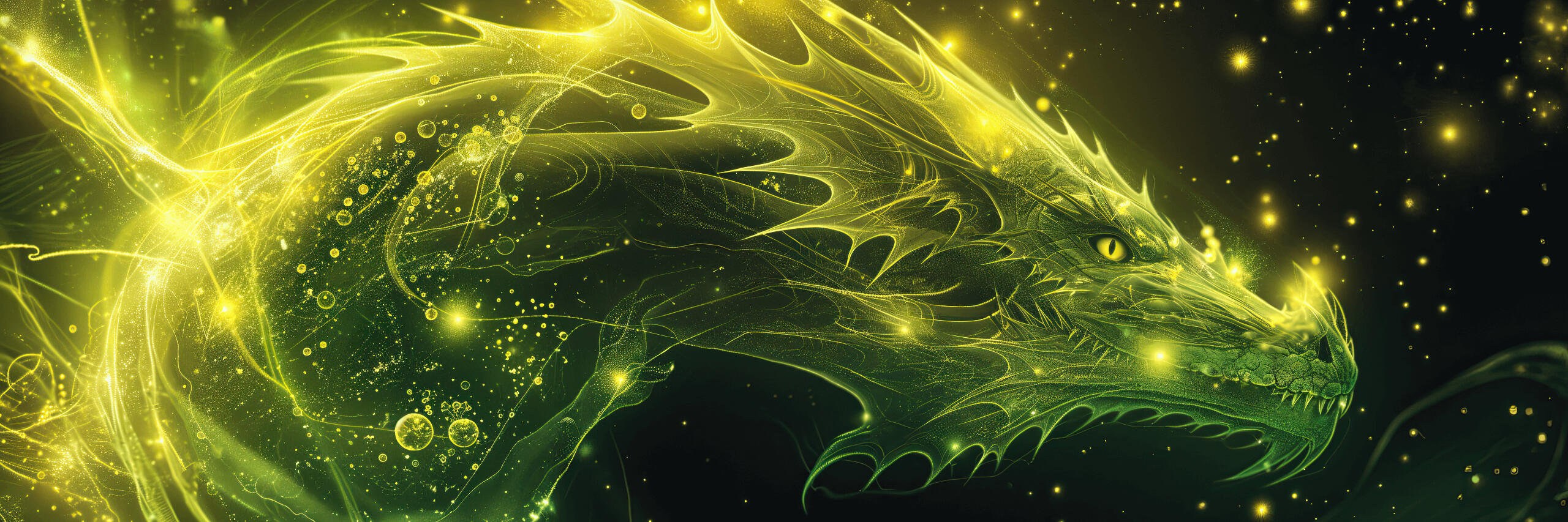 HydraVideo brand storytelling and creative vision Glowing green HydraVideo dragon symbolizing bold, innovative brand storytelling