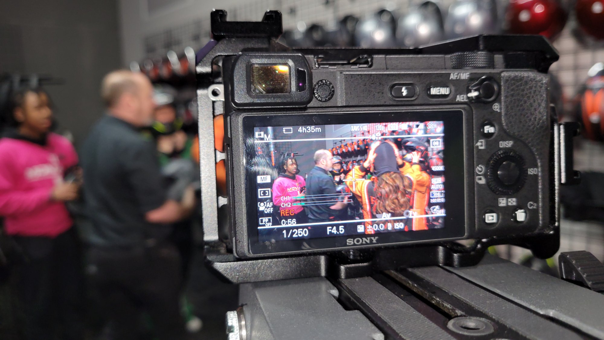 Sony camera on slider at event