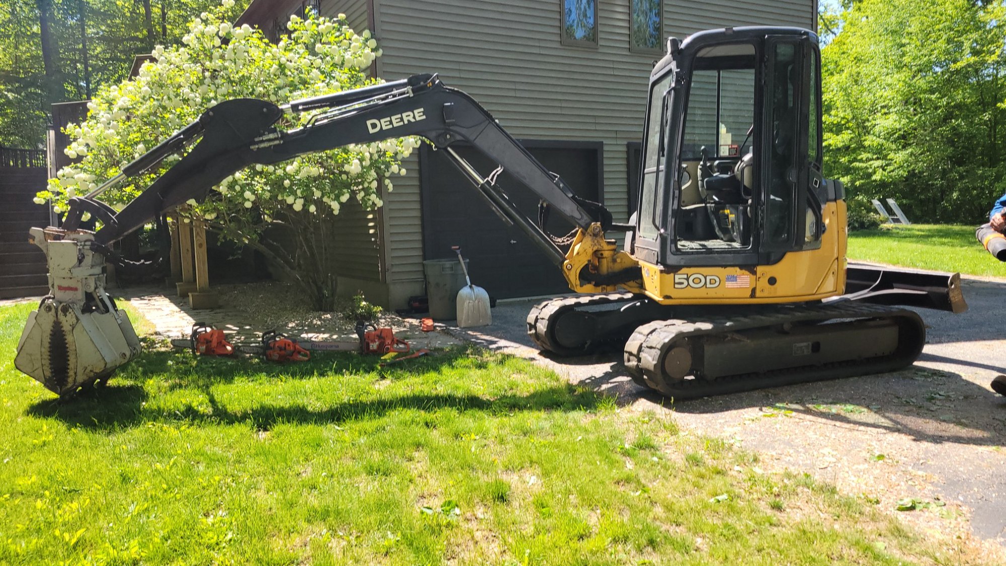 John Deere excavator on site